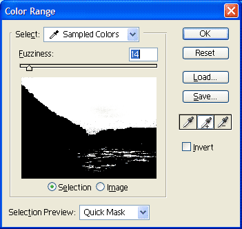 Color Range dialog - final selection