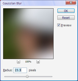 Gaussian Blur dialog