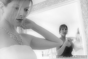 Bride is getting ready